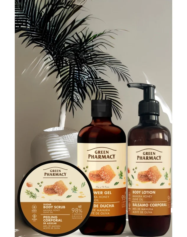 Green Pharmacy Darčekový balíček MANUKA MED A OLIVOVÝ OLEJ 3 ks