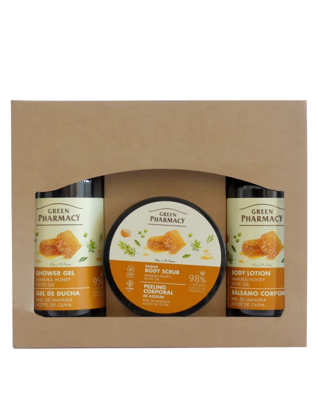 Green Pharmacy Darčekový balíček MANUKA MED A OLIVOVÝ OLEJ 3 ks