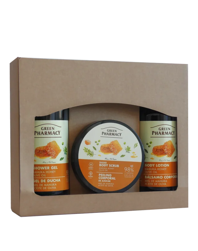 Green Pharmacy Darčekový balíček MANUKA MED A OLIVOVÝ OLEJ 3 ks