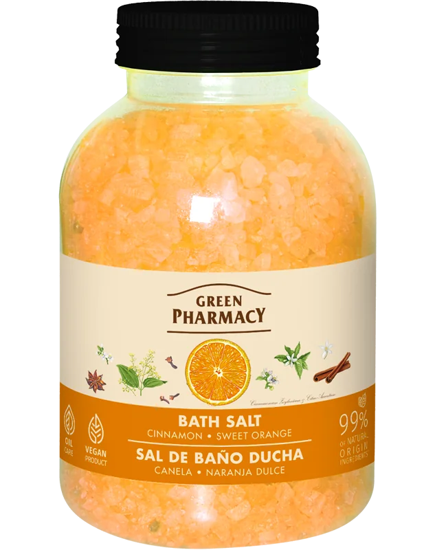 Green Pharmacy Sůl do koupele 1000 g - Skořice a sladký pomeranč