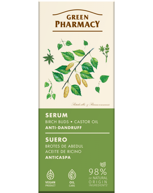 Green Pharmacy sérum proti lupům 100 ml – Březové pupeny a ricinový olej