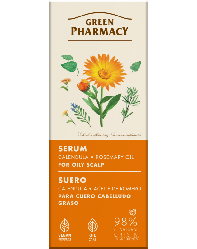 Green Pharmacy sérum na mastnou pokožku hlavy 100 ml – Nechtík a rozmarýnový olej