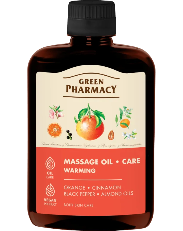 Green Pharmacy masážny olej pomaranč a škorica 200 ml - zahrievací
