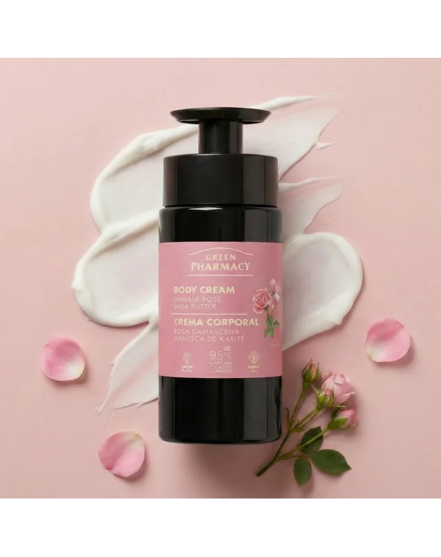 Green Pharmacy telový krém 739 ml - Damašská ruža a bambucké maslo