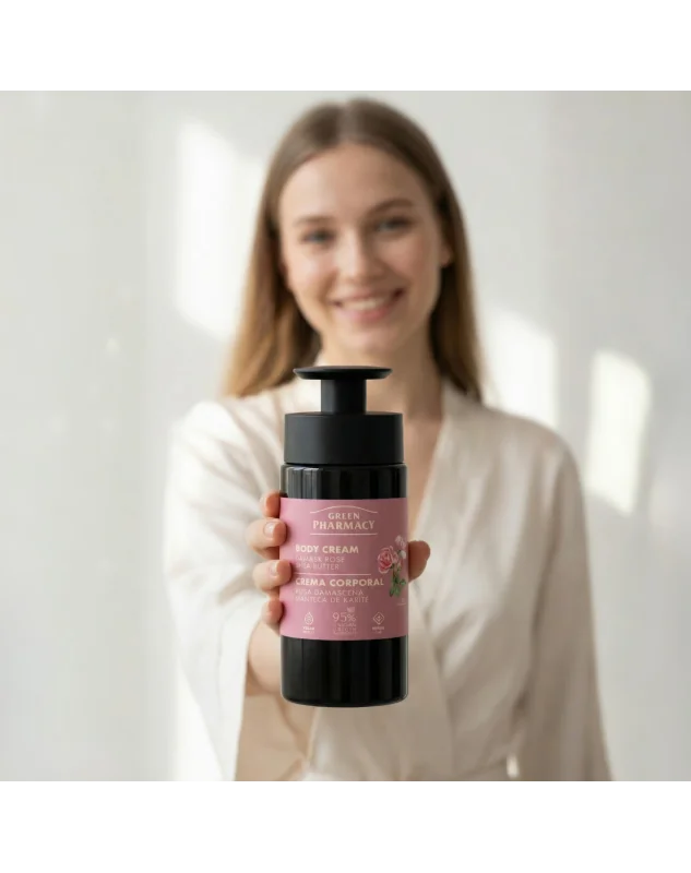 Green Pharmacy tělový krém 739 ml - Damašská růže a bambucké máslo