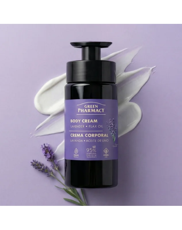 Green Pharmacy tělový krém 739 ml - Levandule a lněný olej