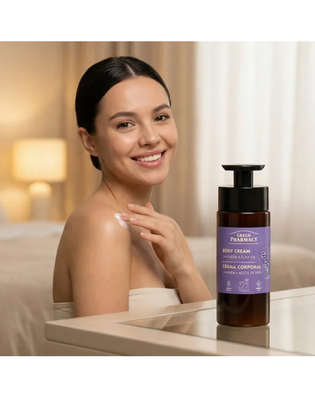 Green Pharmacy tělový krém 739 ml - Levandule a lněný olej