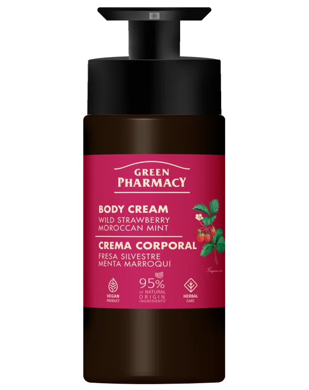 Green Pharmacy telový krém 739 ml - Lesná jahoda a marocká mäta