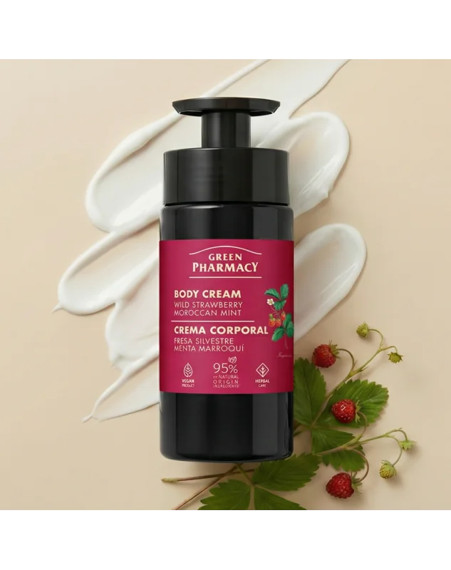Green Pharmacy tělový krém 739 ml - Lesní jahoda a marocká máta