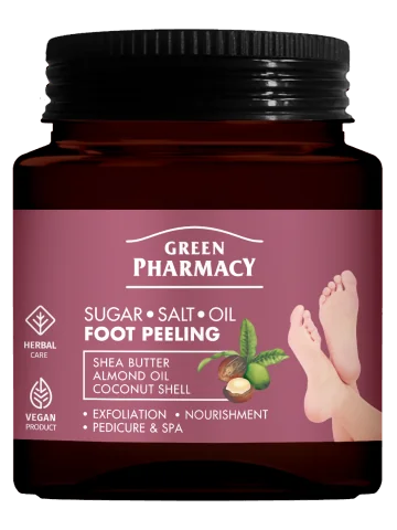 Green Pharmacy - Cukrovo-soľný olejový peeling na nohy 300 ml