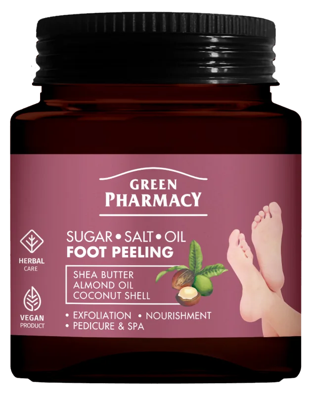 Green Pharmacy - Cukrovo-soľný olejový peeling na nohy 300 ml