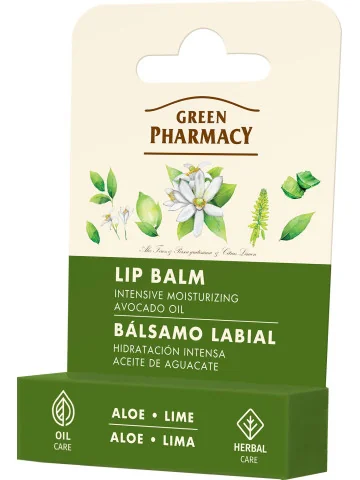 Green Pharmacy hydratační balzám na rty aloe a limetka 3,6g