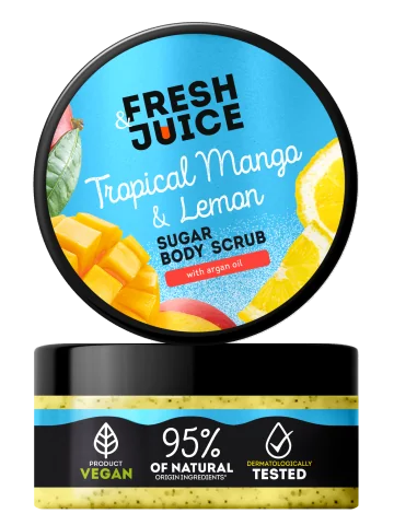 Fresh Juice cukrový telový peeling 200 ml - Tropické mango & Citrón