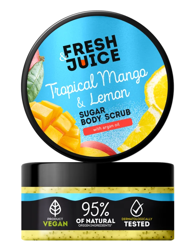 Fresh Juice cukrový telový peeling 200 ml - Tropické mango & Citrón