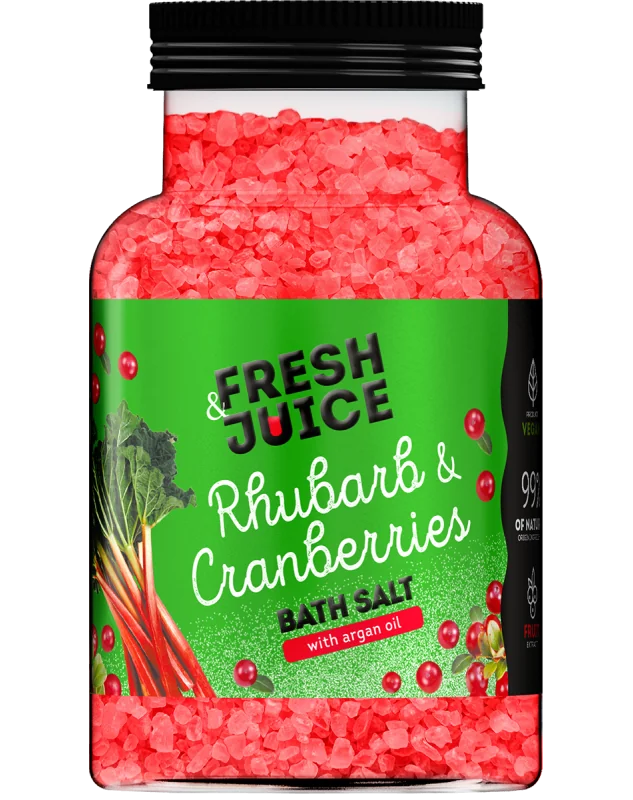 Fresh Juice soľ do kúpeľa 700 g - Rebarbora & Brusnice