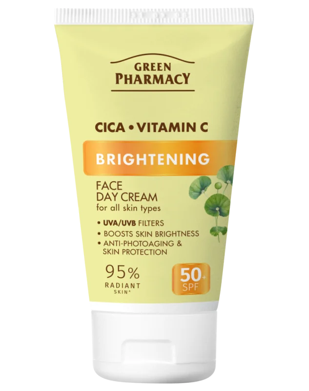 Green Pharmacy Cica+ Vitamín C SPF 50+ Rozjasňujúci denný krém na tvár 50 ml