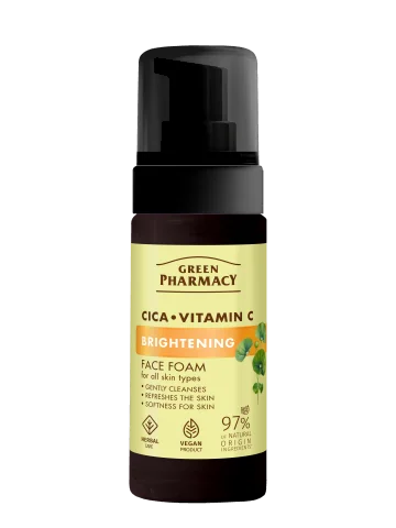 Green Pharmacy CICA+ Vitamin C Rozjasňující čisticí pěna na obličej 150 ml