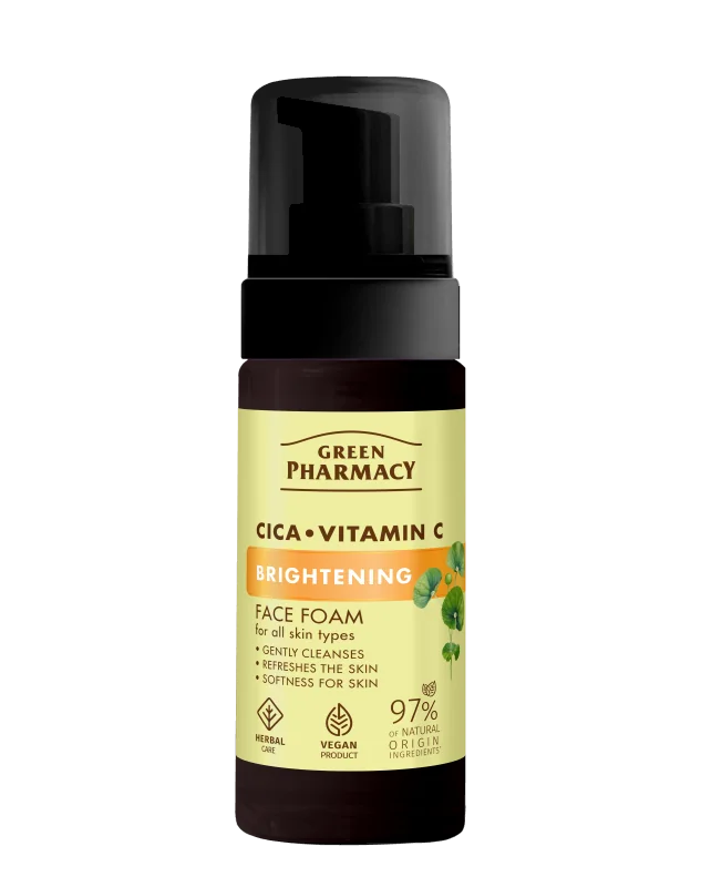 Green Pharmacy CICA+ Vitamin C Rozjasňující čisticí pěna na obličej 150 ml