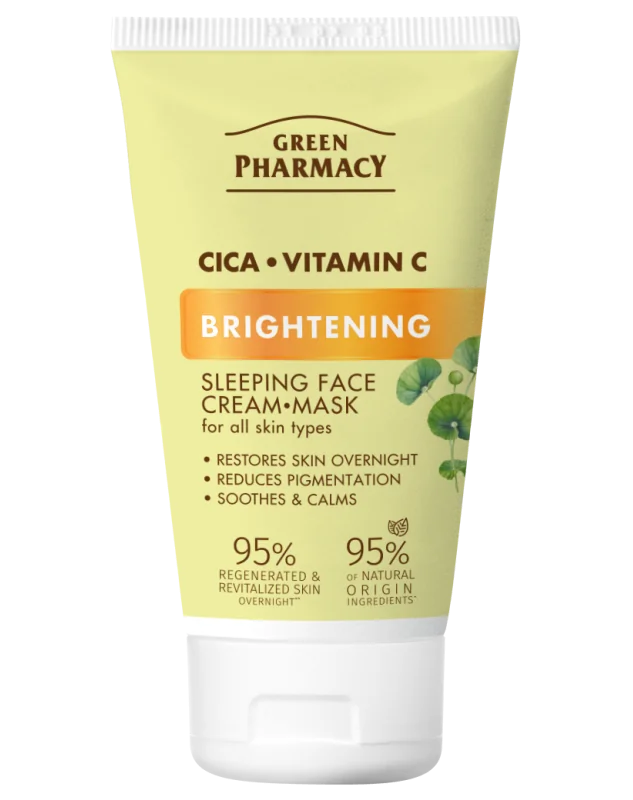 Green Pharmacy CICA + Vitamín C Rozjasňujúca Nočná krémová maska 50 ml