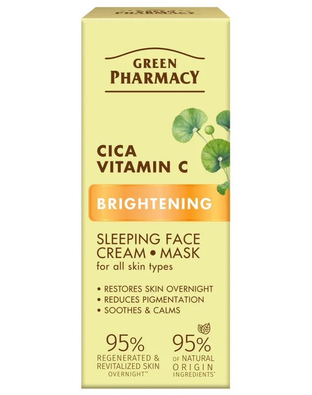 Green Pharmacy CICA + Vitamín C Rozjasňujúca Nočná krémová maska 50 ml
