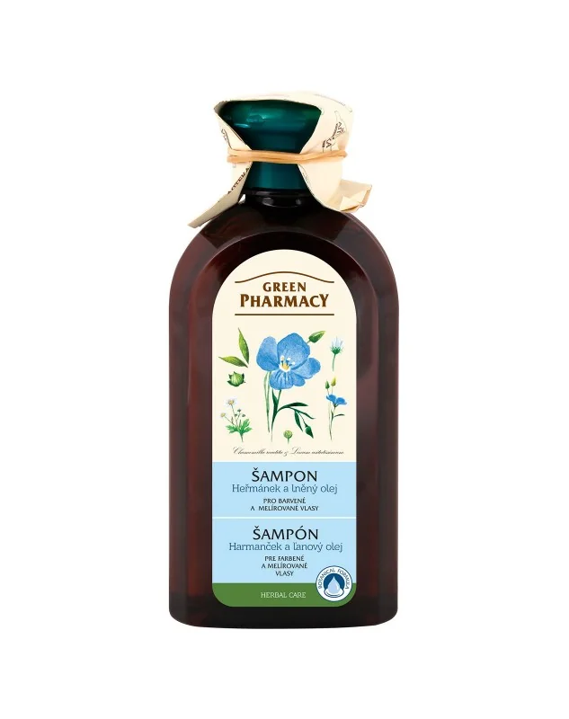 Green Pharmacy šampon pro barvené a melírované vlasy Heřmánek a Lněný olej 350 ml